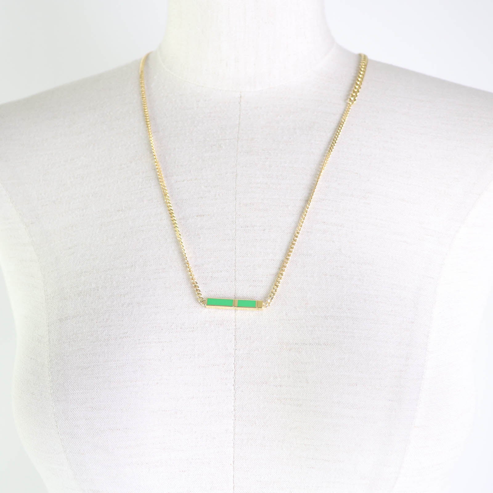 Bottega Veneta AG925 Necklace Gold Green