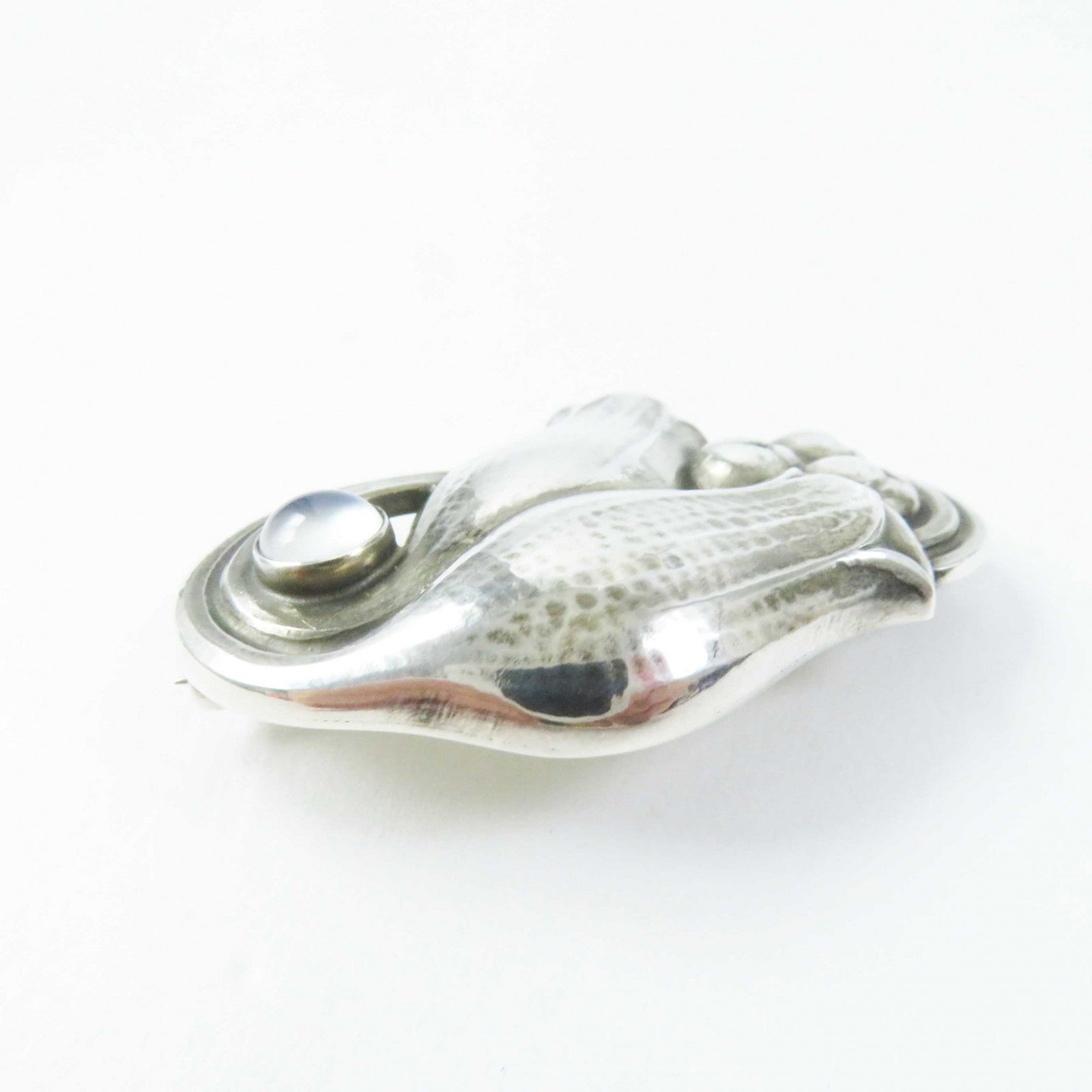 Georg Jensen Moonstone Lily Brooch SV925 Silver