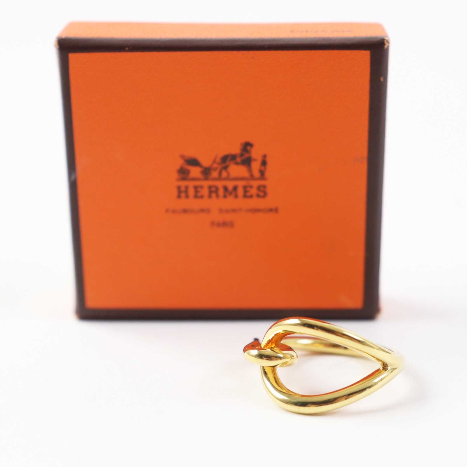 Hermes Jumbo Hook Scarf Ring Gold