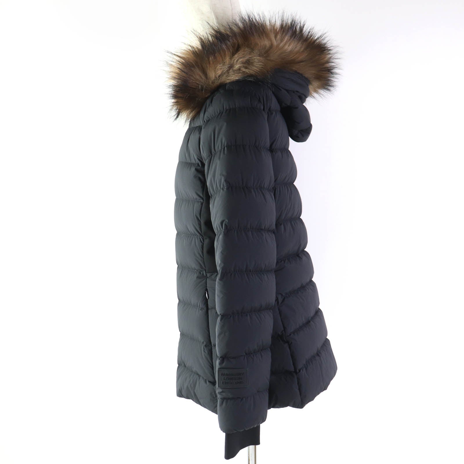 Burberry Nylon Hooded Down Coat Black