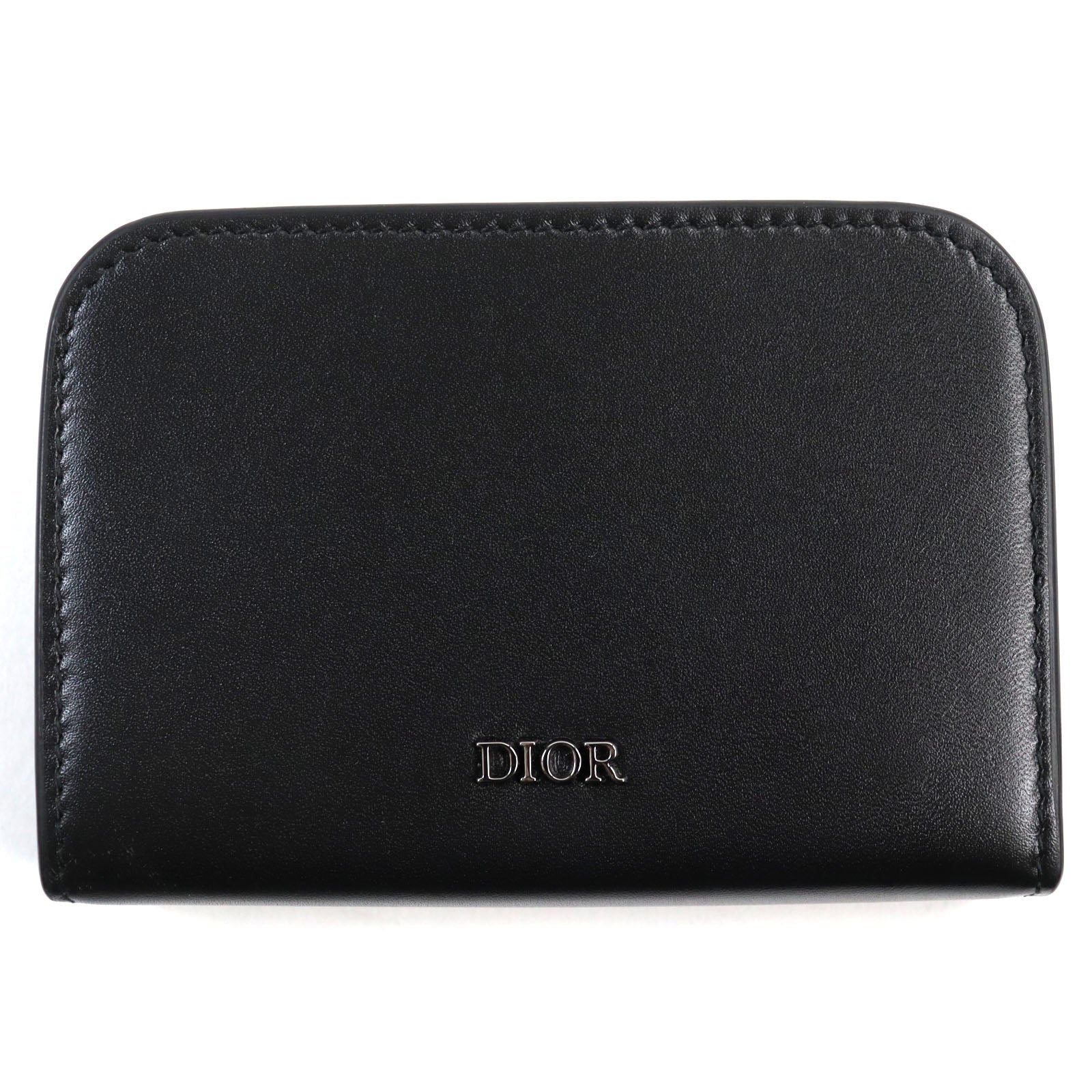 Dior Leather Card Case Coin Pocket Black