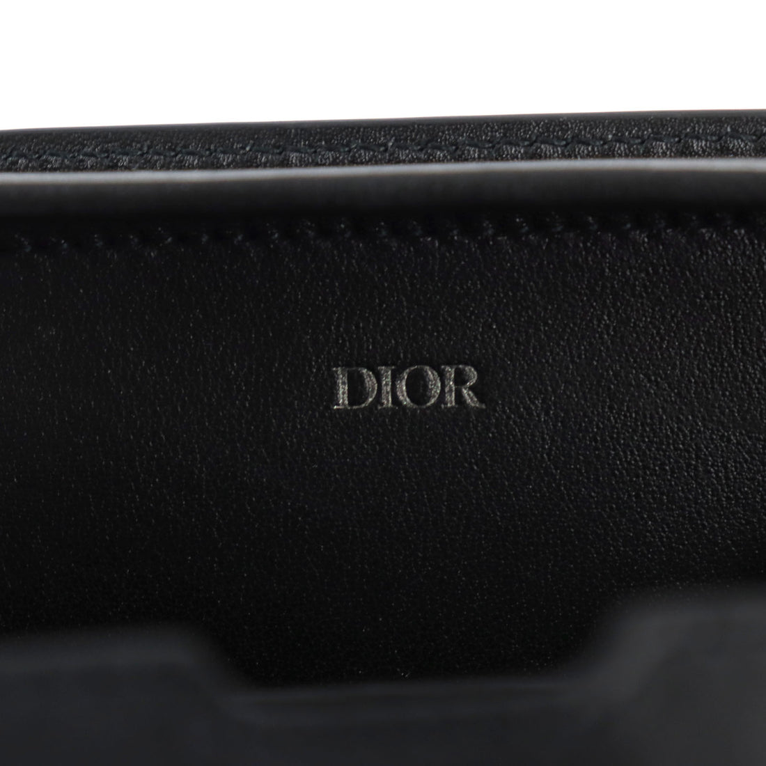 Dior Leather Card Case Coin Pocket Black