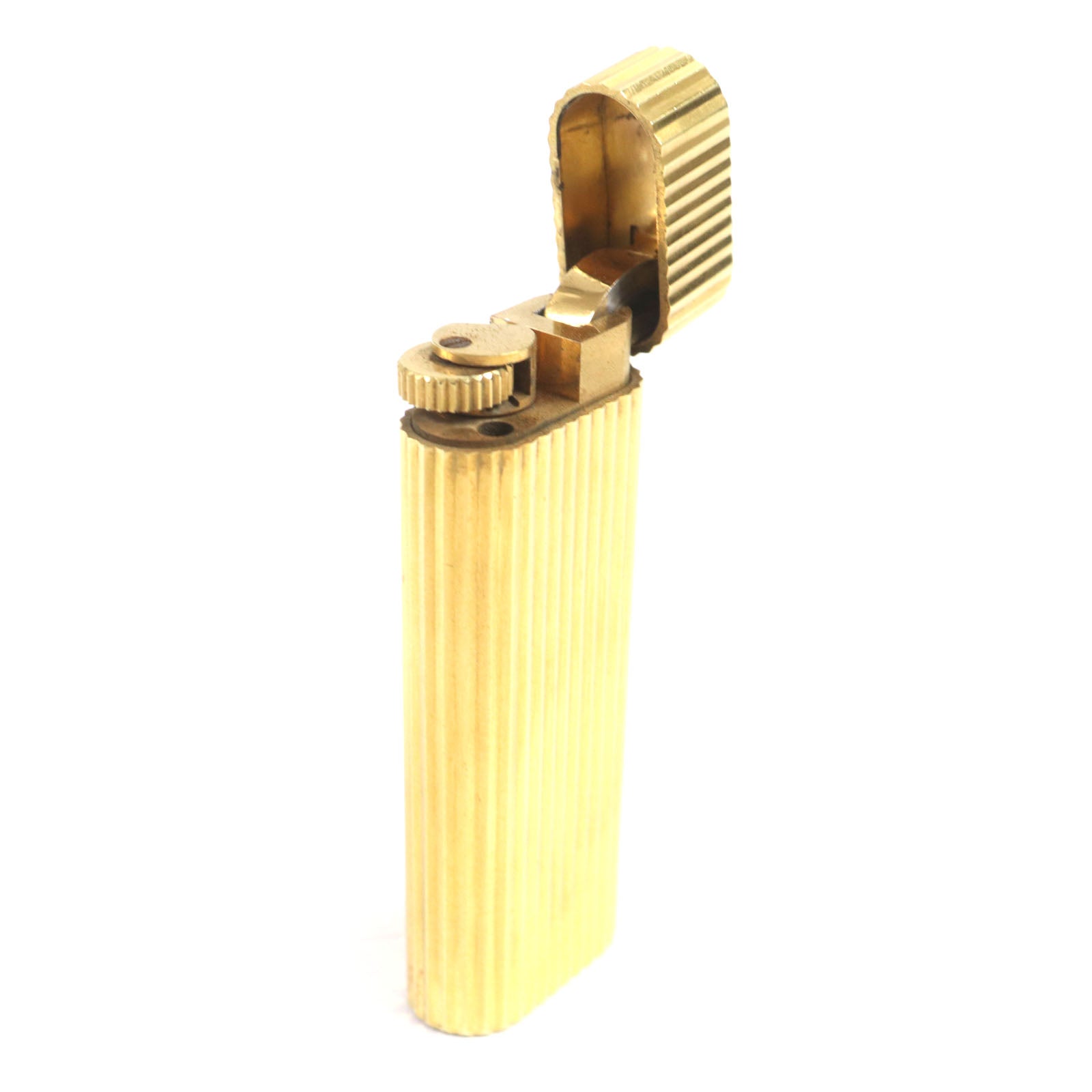 Cartier Oval Stripe Gas Lighter Gold