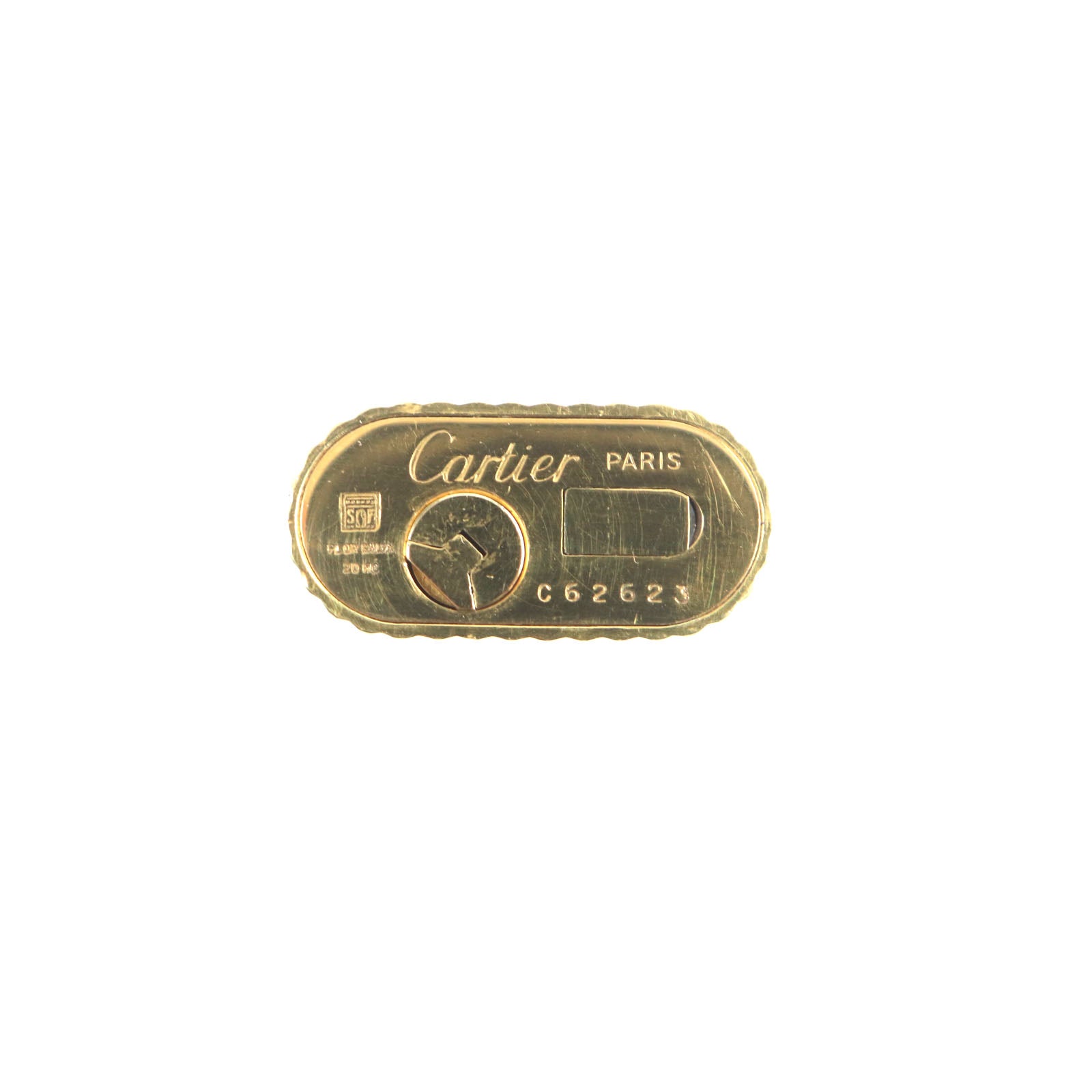 Cartier Oval Stripe Gas Lighter Gold