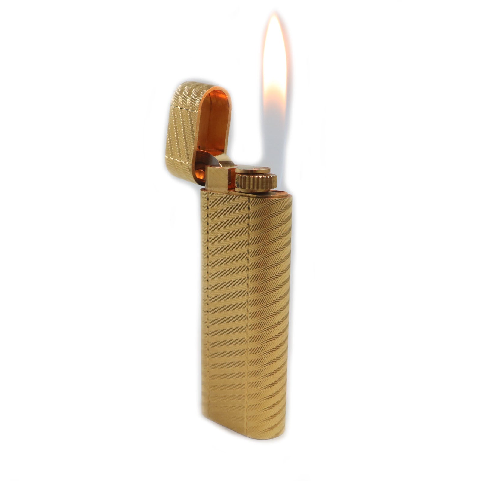 Cartier Oval Stripe Gas Lighter Gold