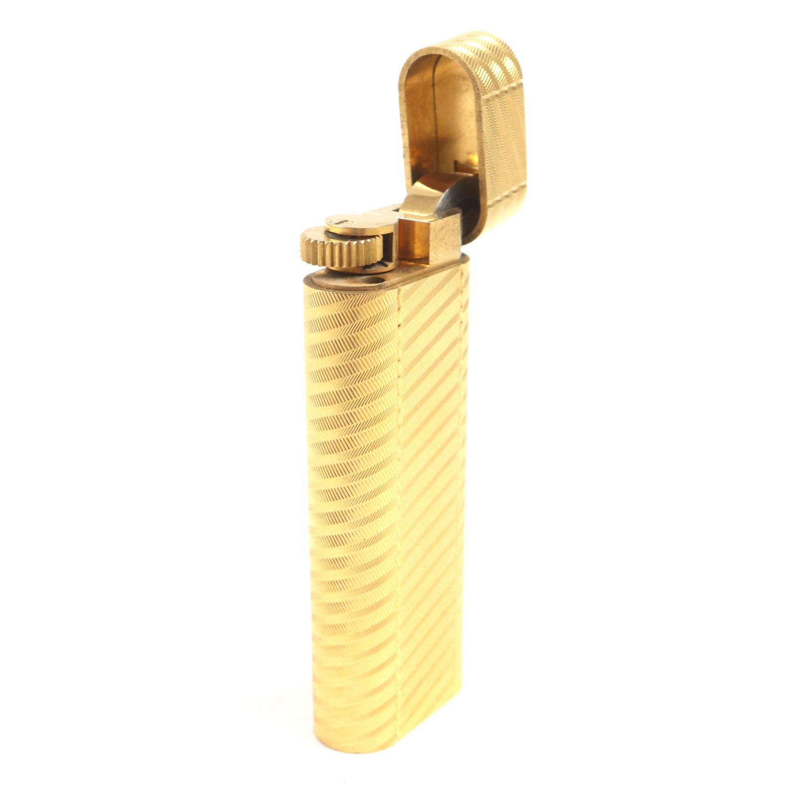 Cartier Oval Stripe Gas Lighter Gold