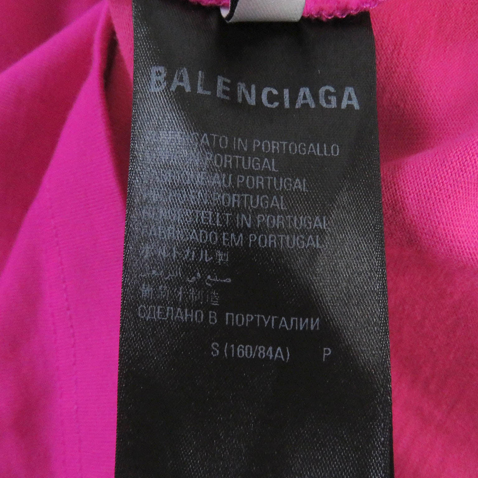 Balenciaga Logo Crew Neck T-Shirt Pink S