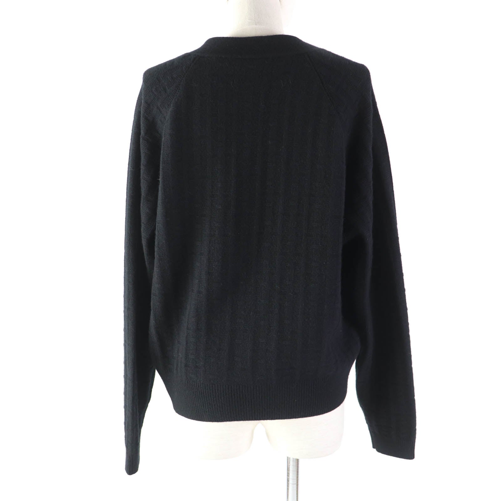 Hermes Wool H-Pattern Knit Cardigan Black