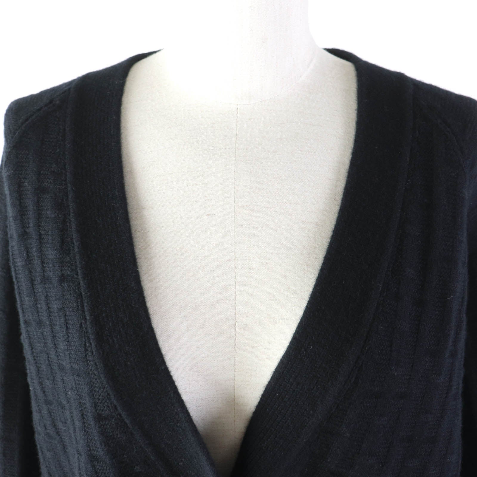 Hermes Wool H-Pattern Knit Cardigan Black