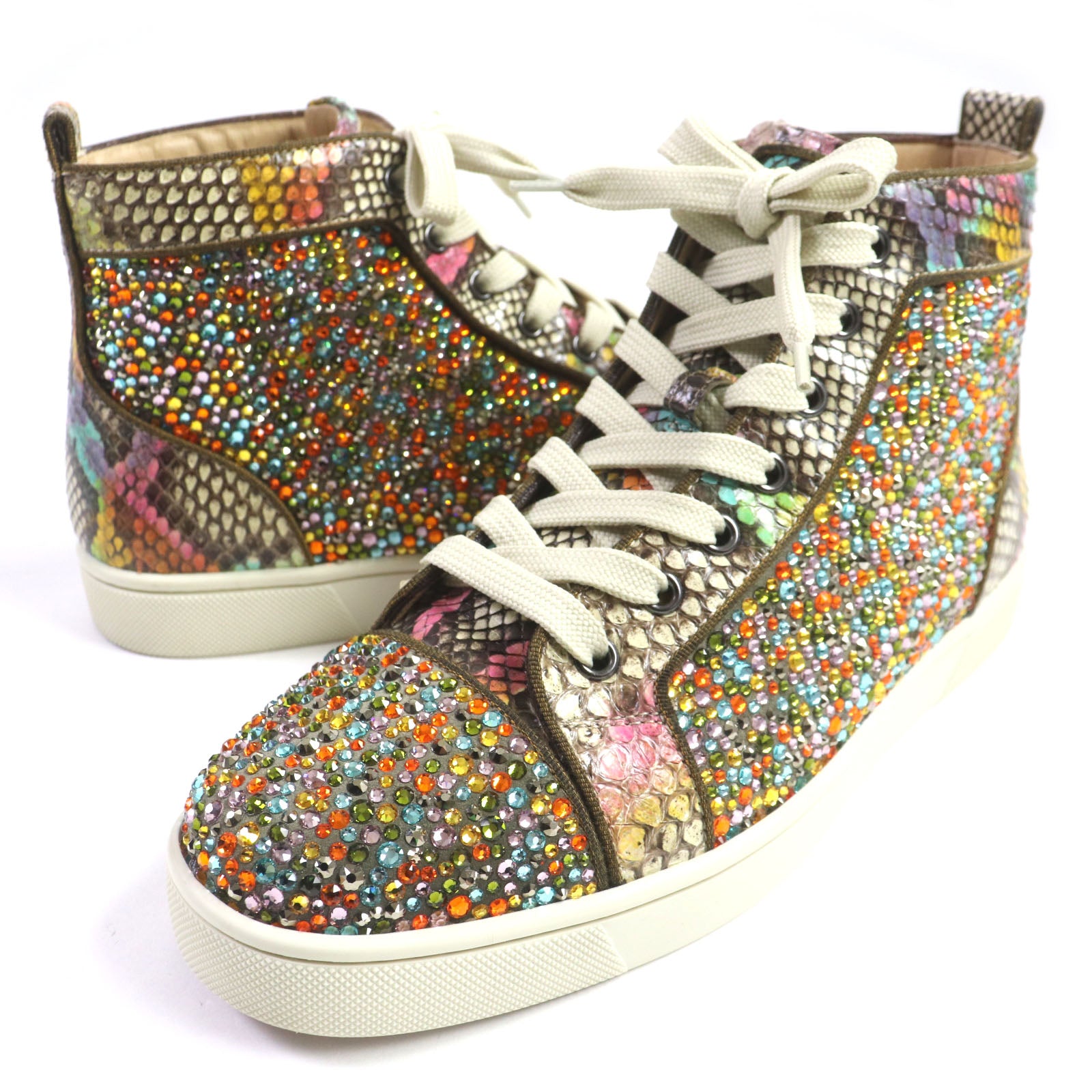 Christian Louboutin Swarovski Python Leather Sneakers