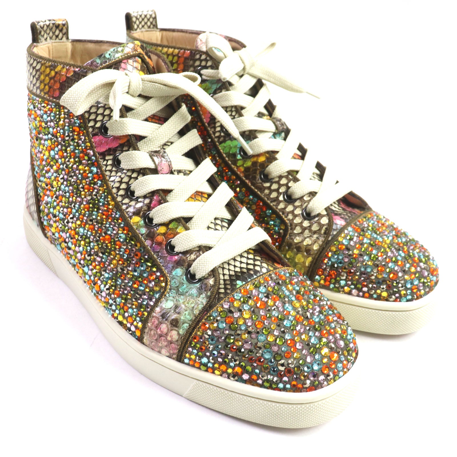 Christian Louboutin Swarovski Python Leather Sneakers