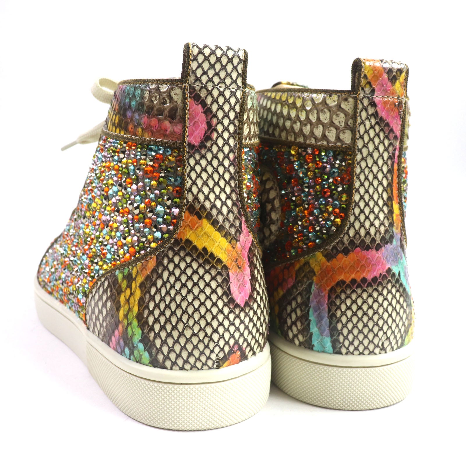 Christian Louboutin Swarovski Python Leather Sneakers