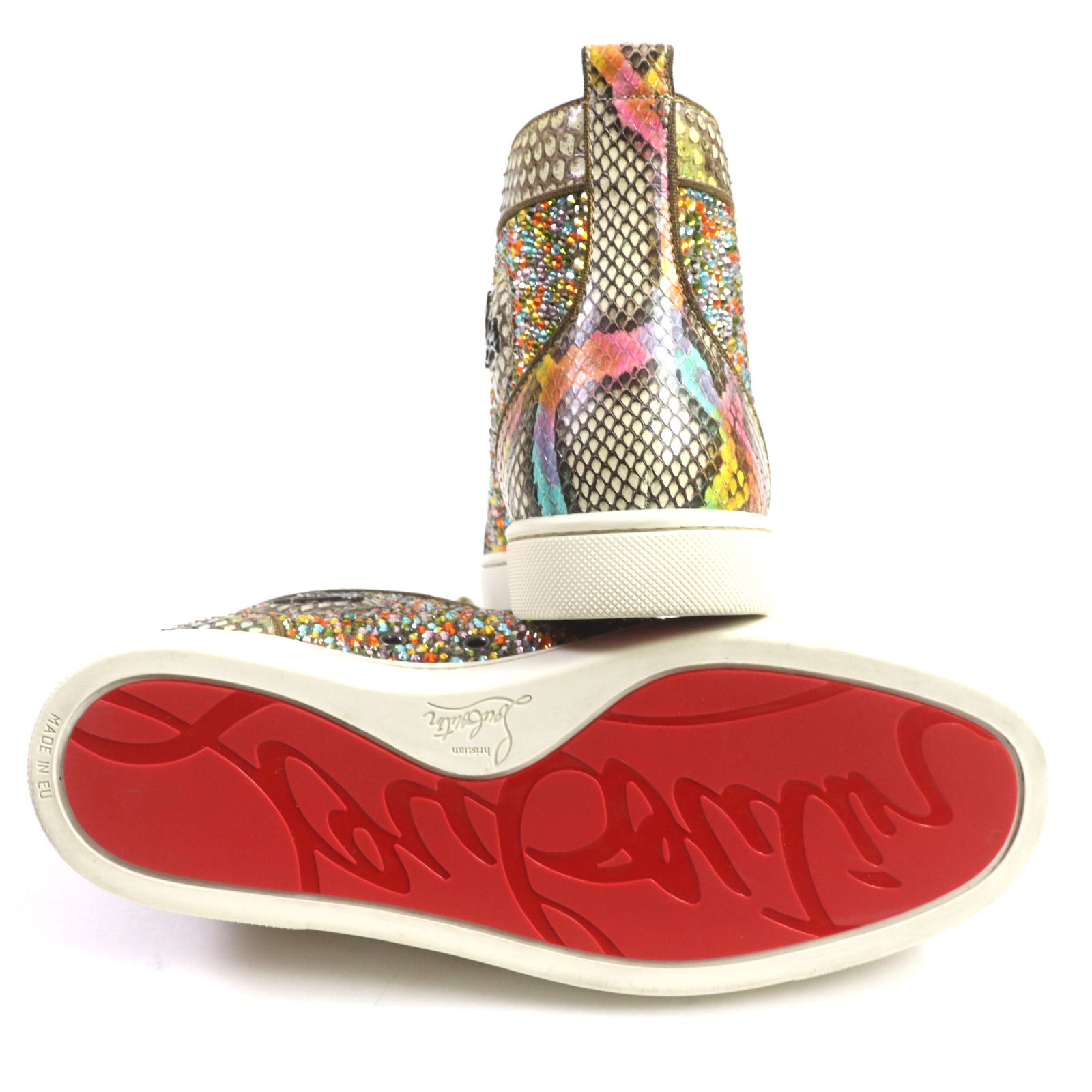 Christian Louboutin Swarovski Python Leather Sneakers