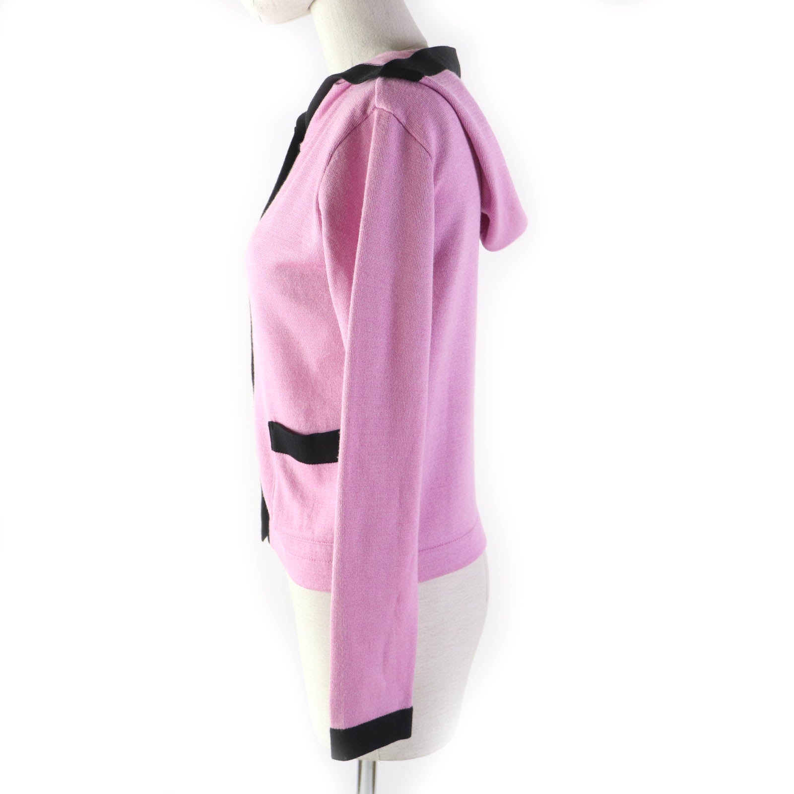 Wool Silk Hooded Knit Parker Dusty Rose