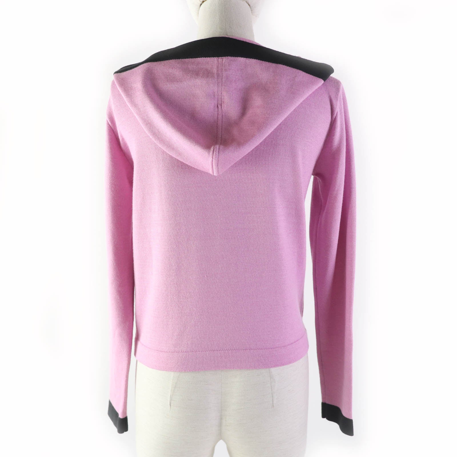 Wool Silk Hooded Knit Parker Dusty Rose