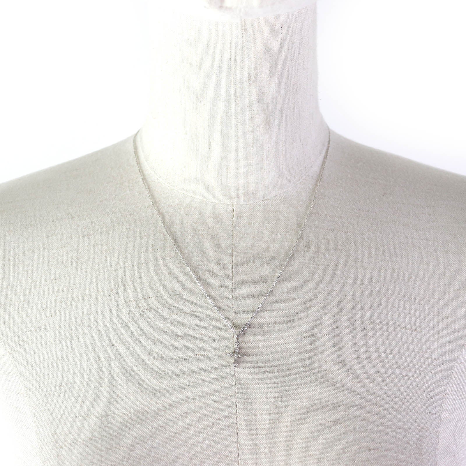 Loree Rodkin PT950 Diamond Gothic Cross Necklace