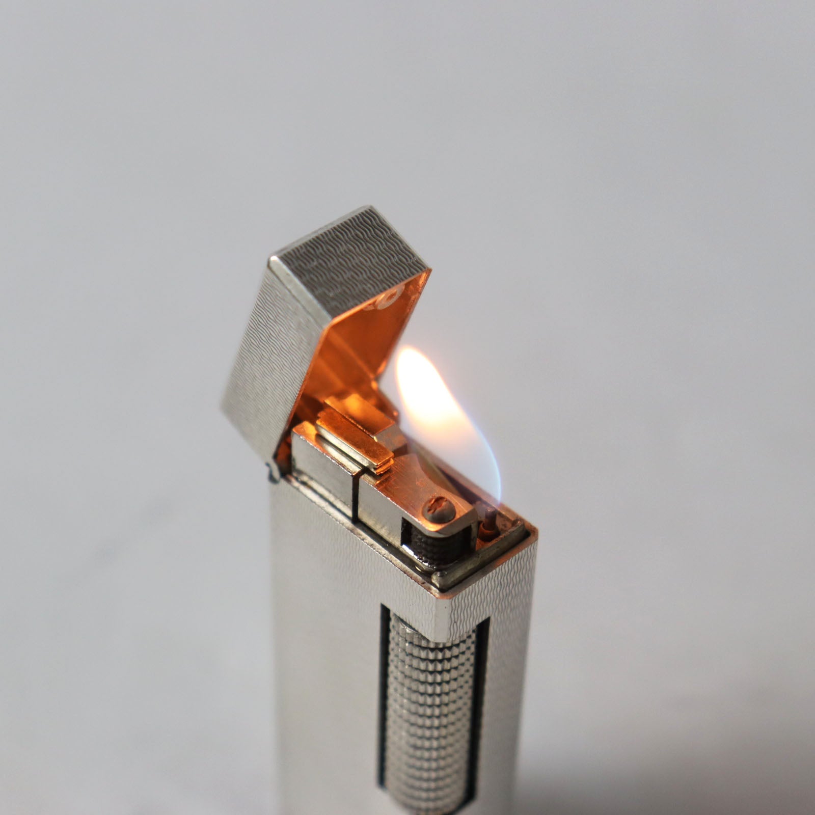 Dunhill Silver Square Pattern Gas Lighter