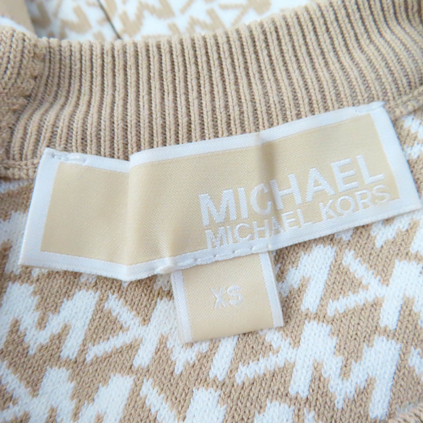 Michael Kors Monogram Short Sleeve Knit Dress XS