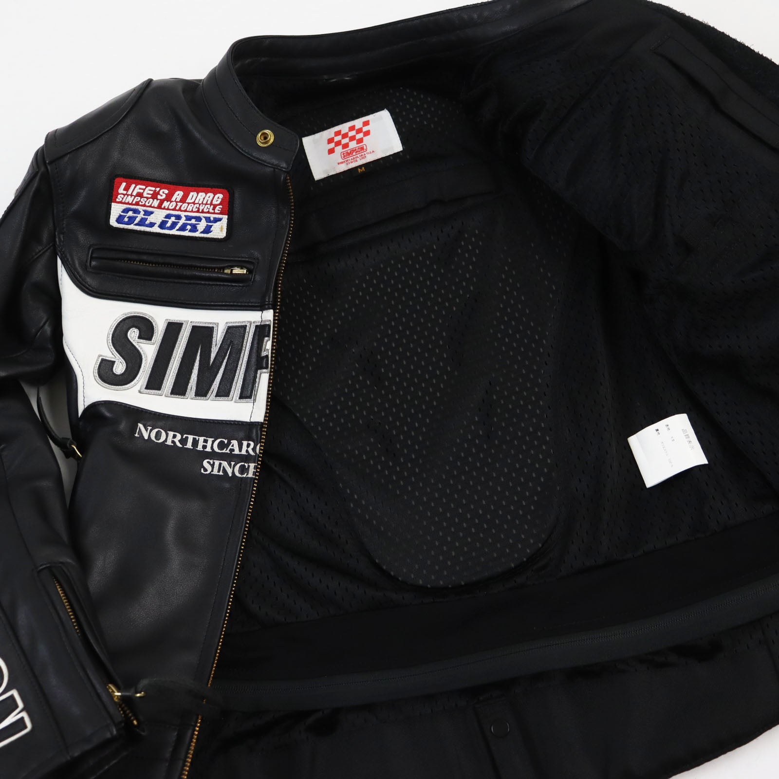 SIMPSON Leather Polyester Riding Jacket Black M