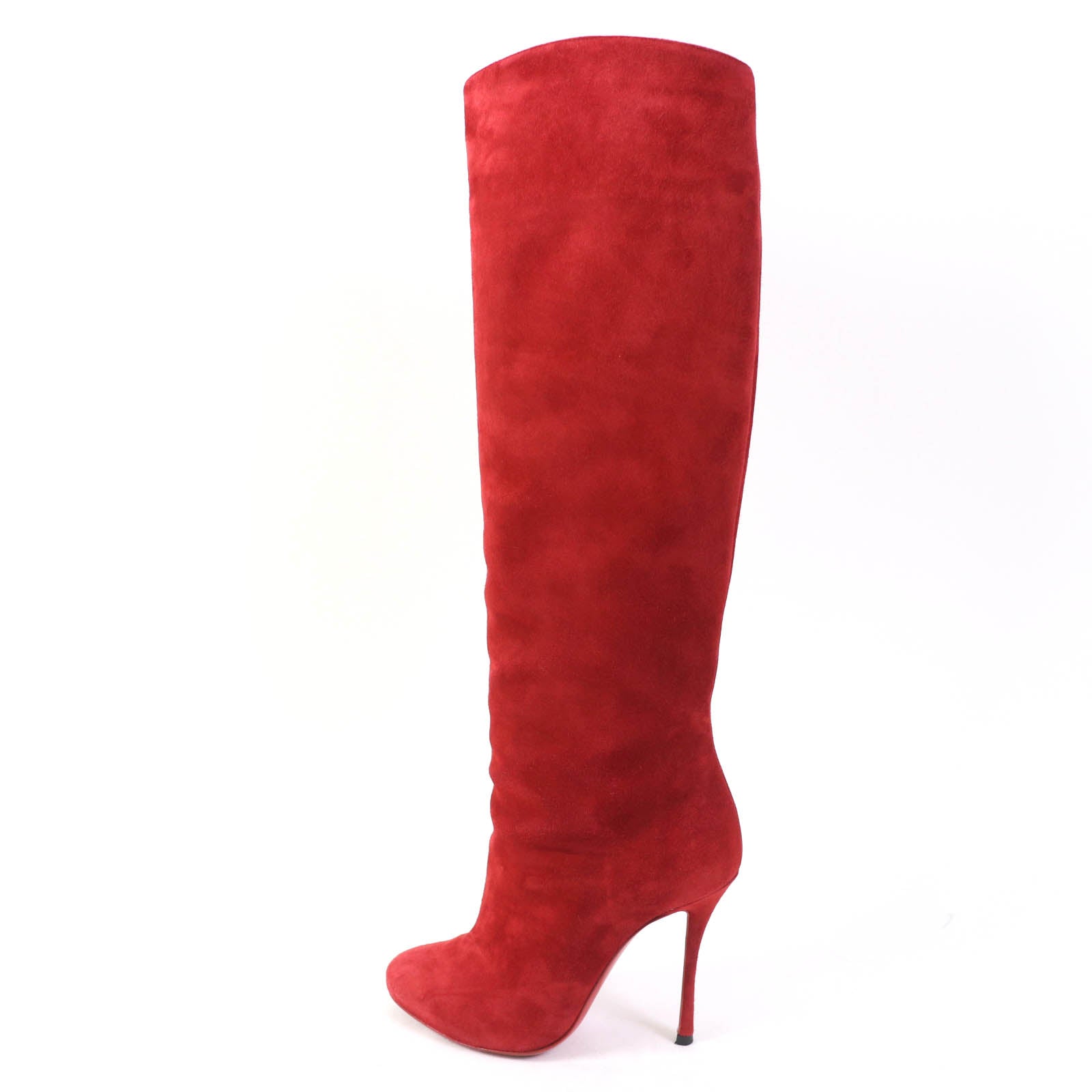 Christian Louboutin Suede Knee-high Boots Red 35