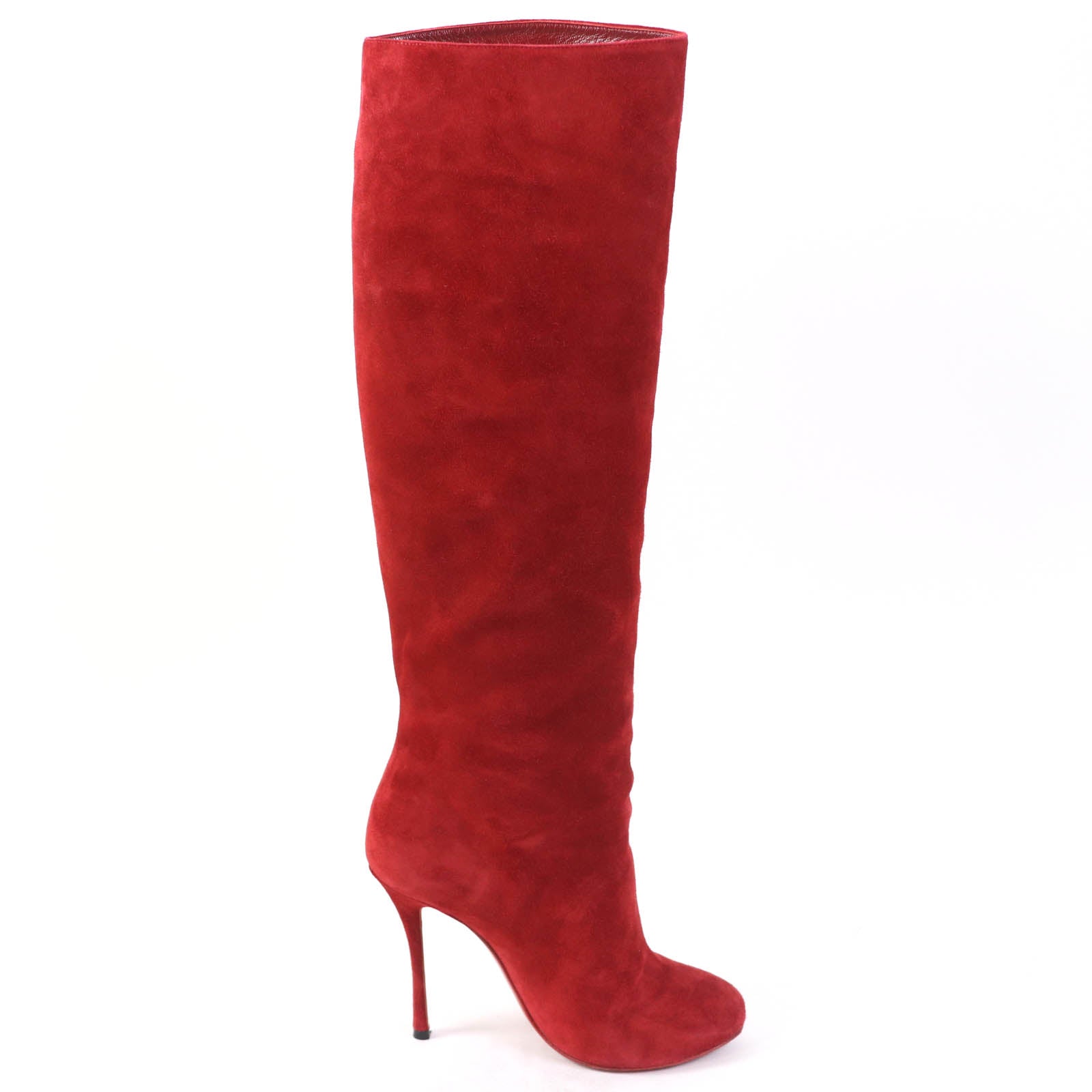 Christian Louboutin Suede Knee-high Boots Red 35