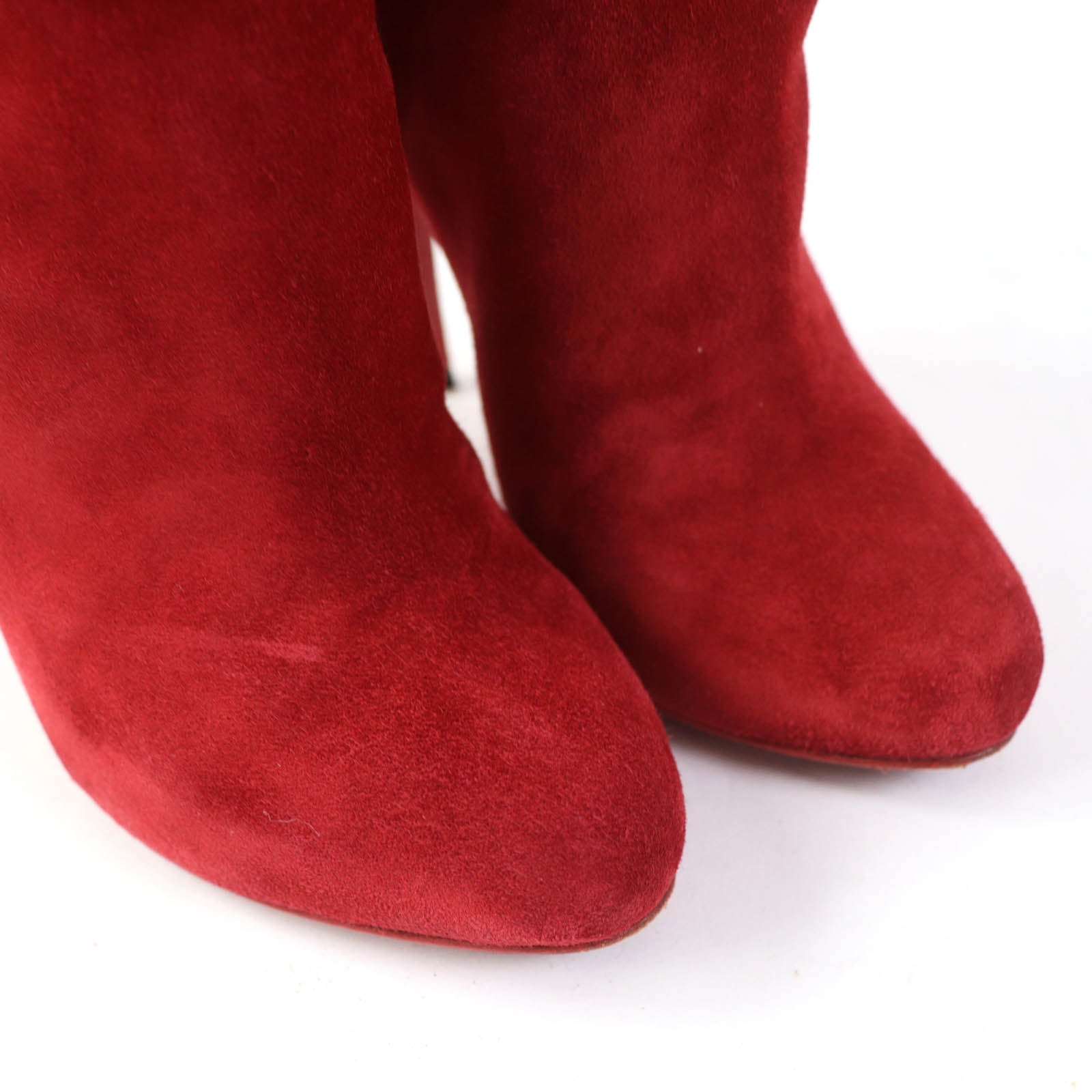 Christian Louboutin Suede Knee-high Boots Red 35