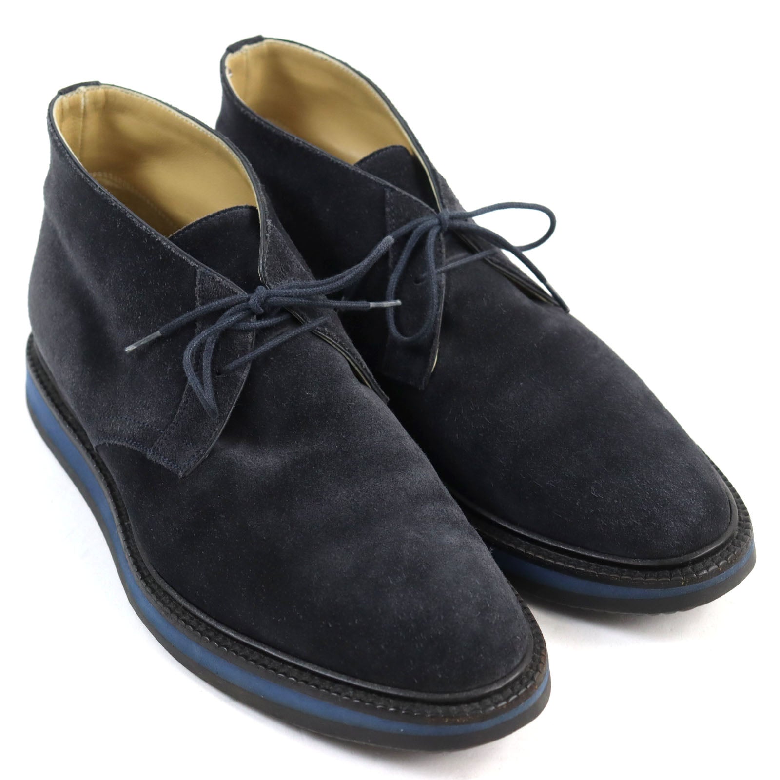 Hermes Suede Leather Chukka Boots Navy