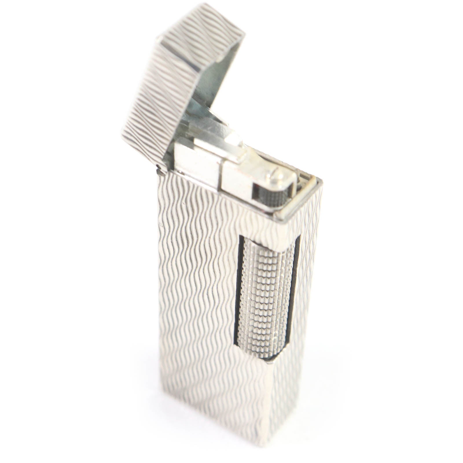 Dunhill Wave Pattern Gas Lighter Silver