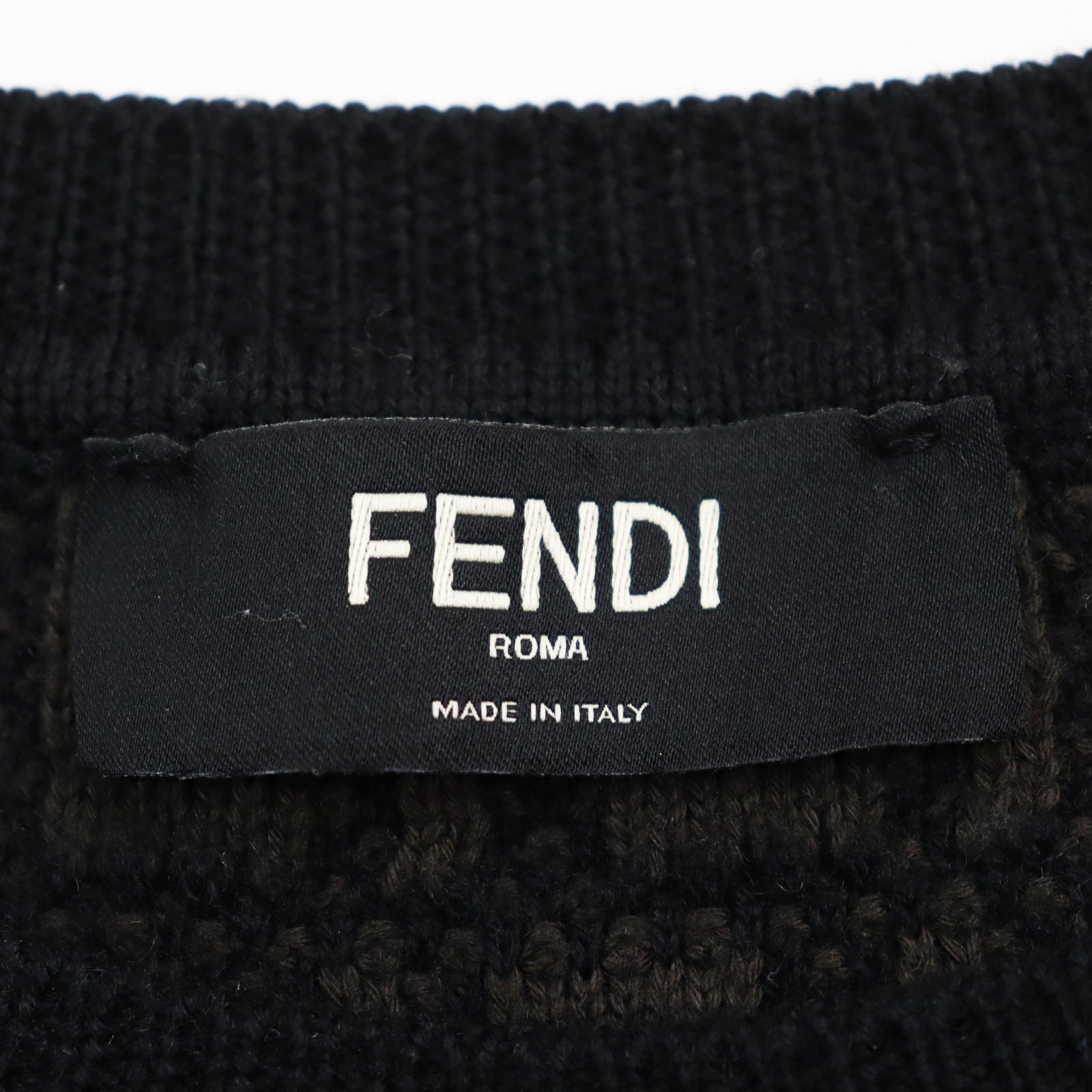 Fendi FF Logo Knit Pullover Wool Cotton Brown