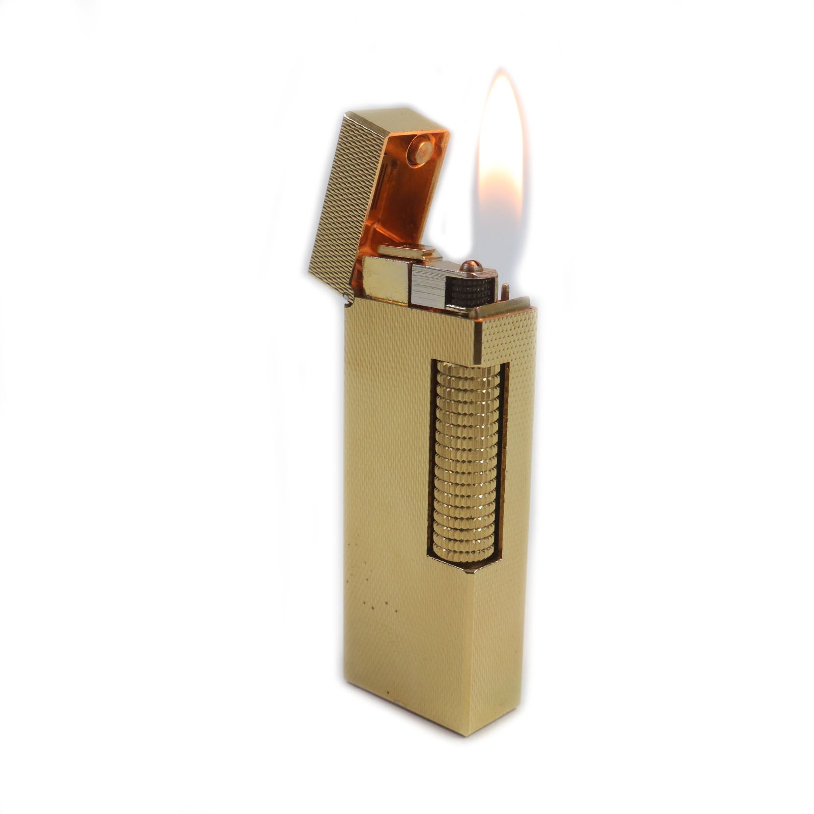 Dunhill Square Pattern Roller Gas Lighter Gold