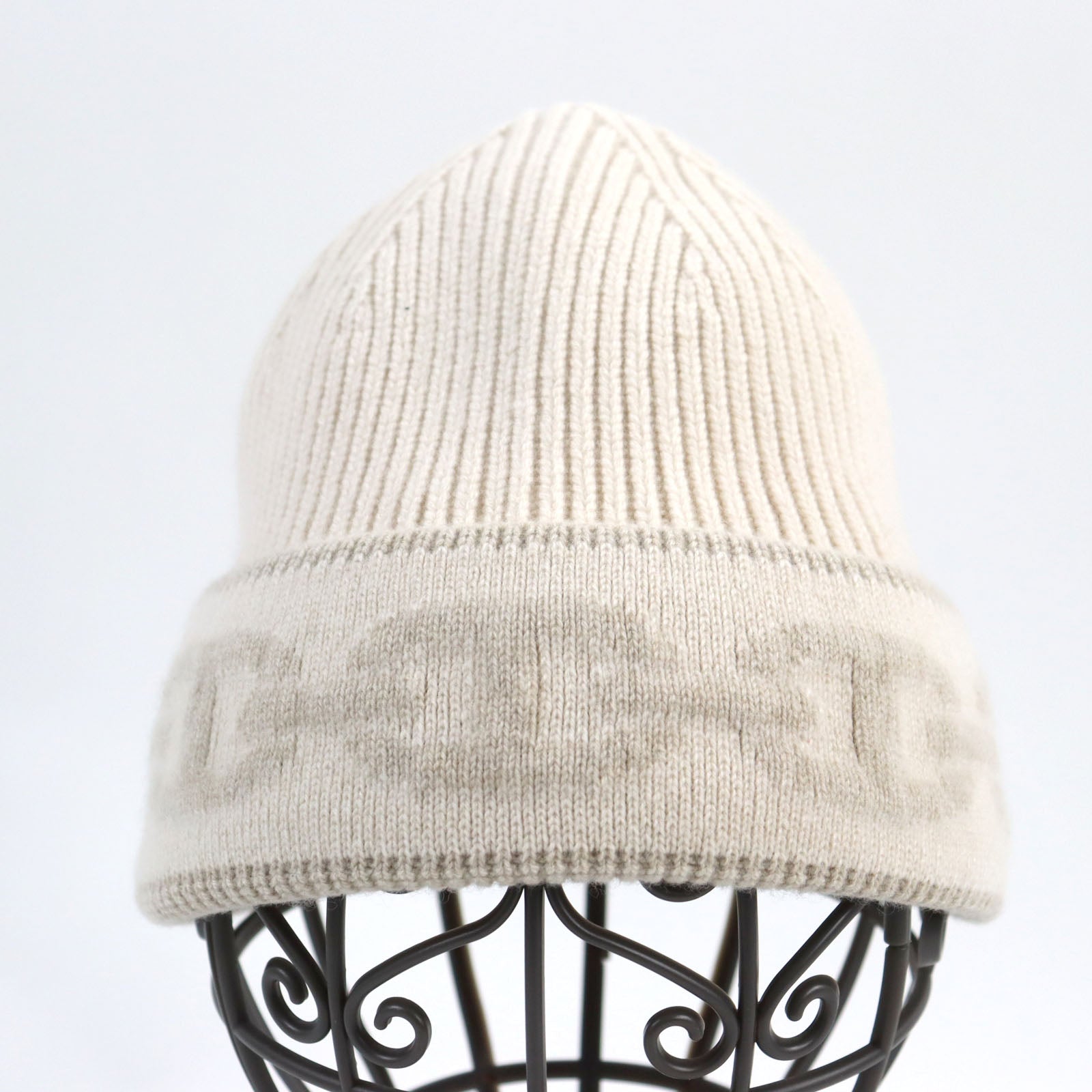 Hermes Cashmere Knit Hat Beige M