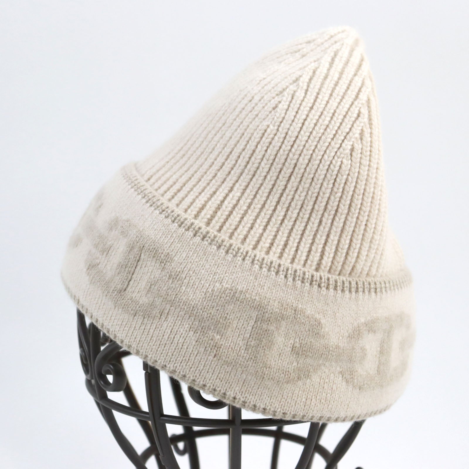 Hermes Cashmere Knit Hat Beige M