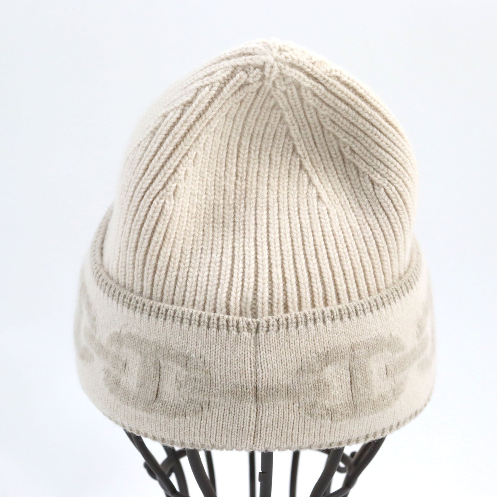 Hermes Cashmere Knit Hat Beige M