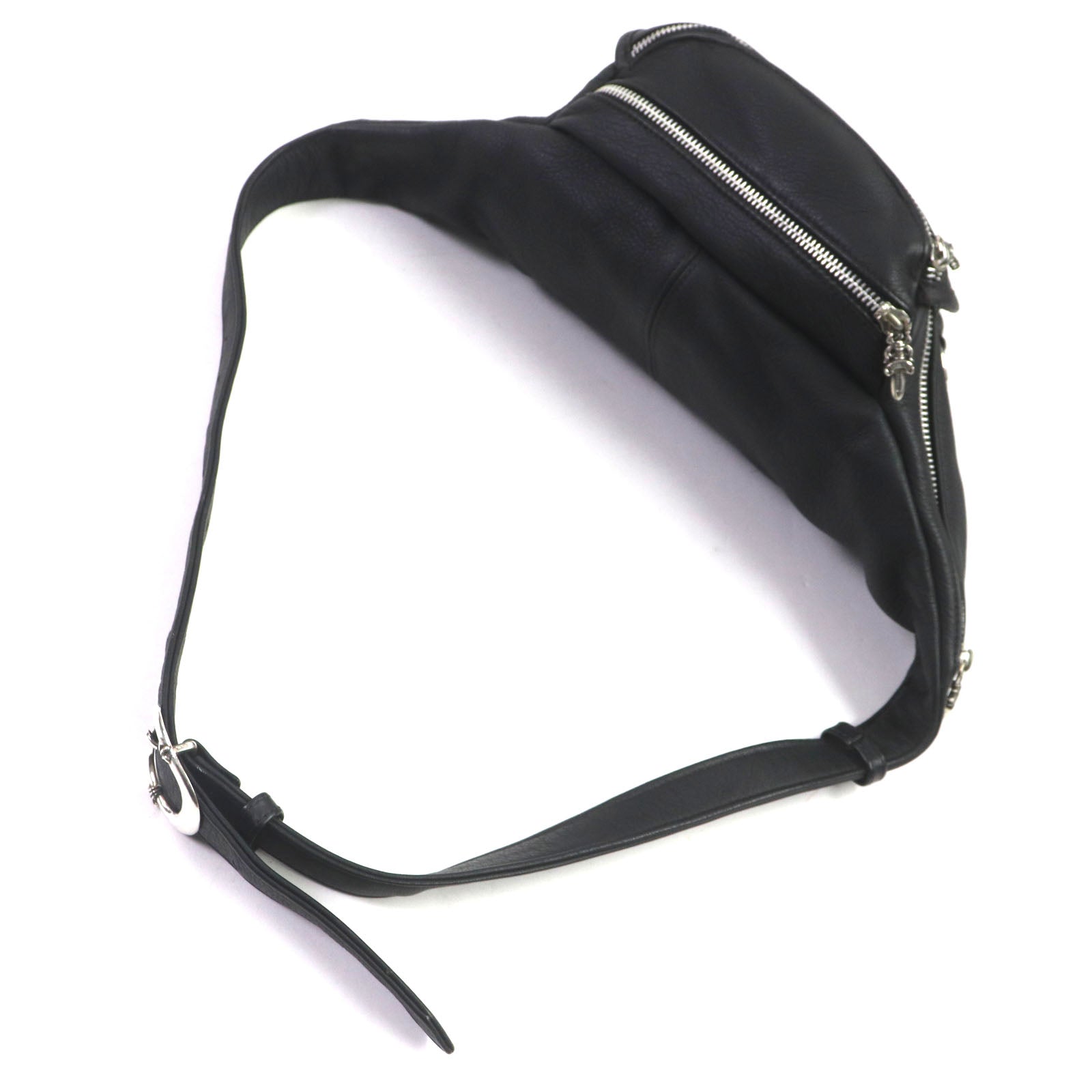 CHROME HEARTS Leather Snatpack Dagger Zip Shoulder Bag