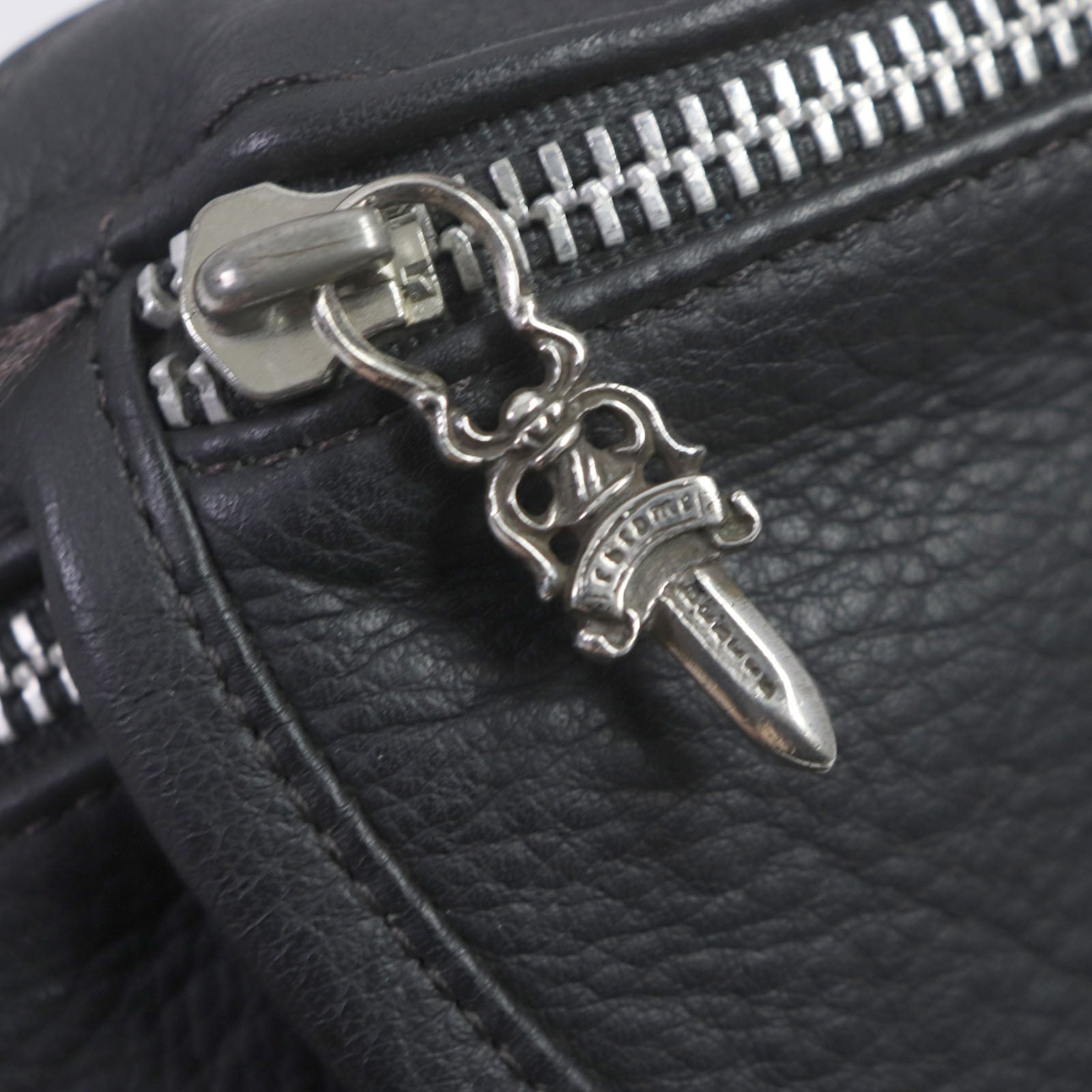 CHROME HEARTS Leather Snatpack Dagger Zip Shoulder Bag