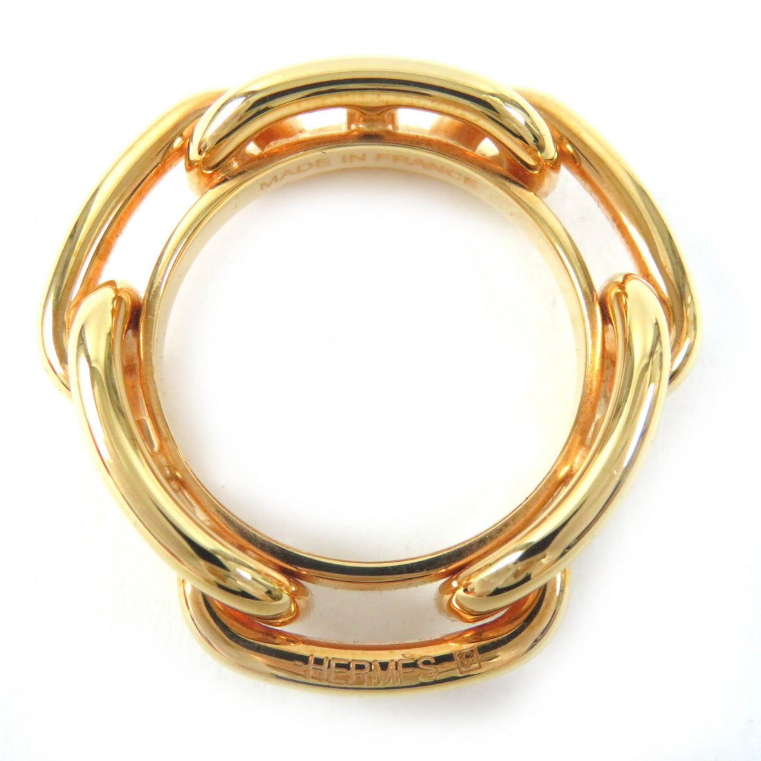 Hermes Gold Plated Scarf Ring