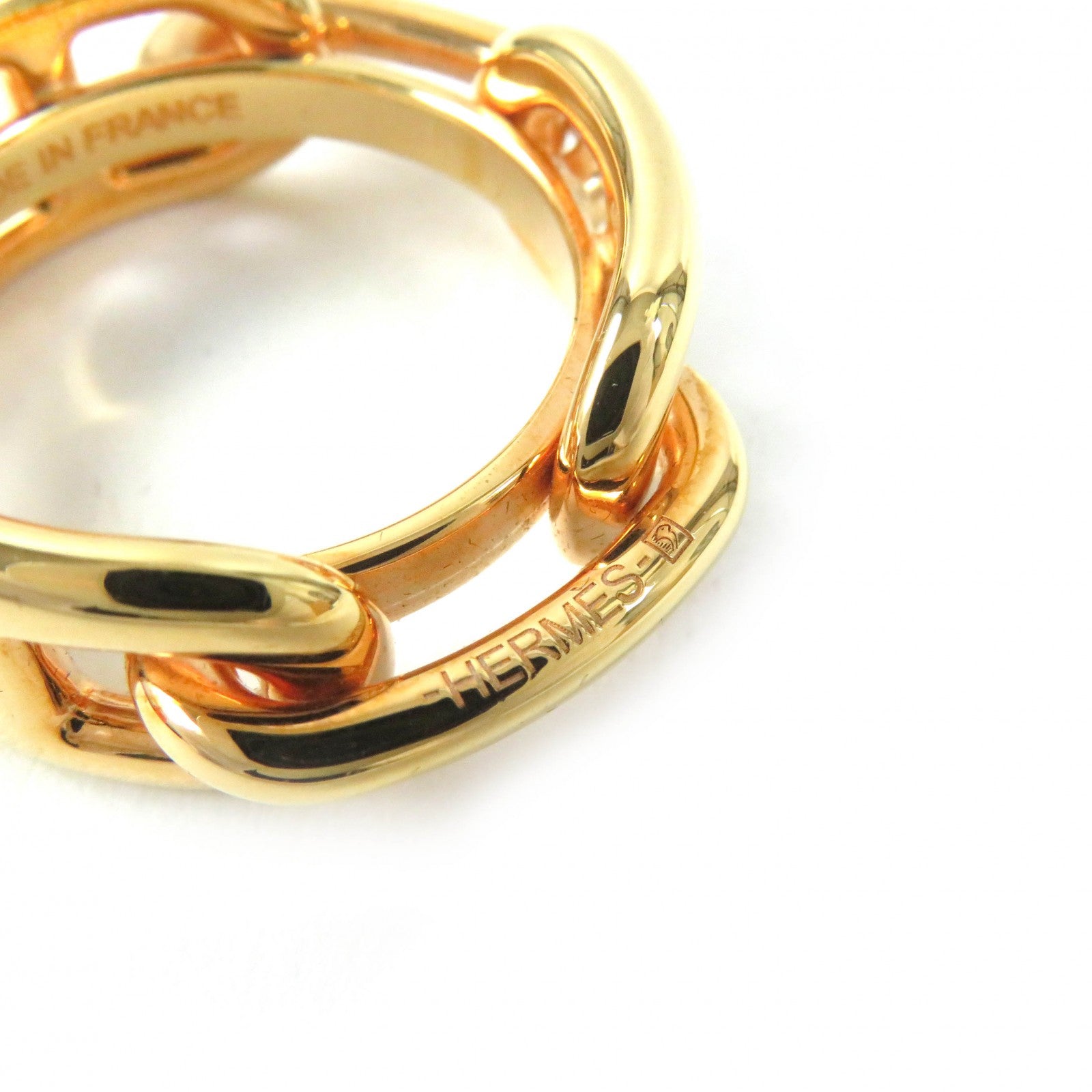 Hermes Gold Plated Scarf Ring