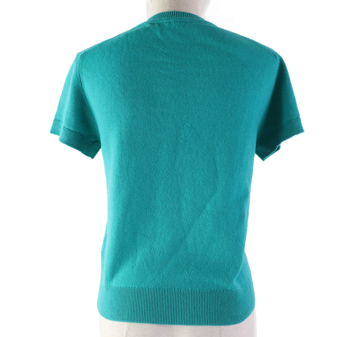 Hermes Cashmere Short Sleeve Knit Green 36 Women