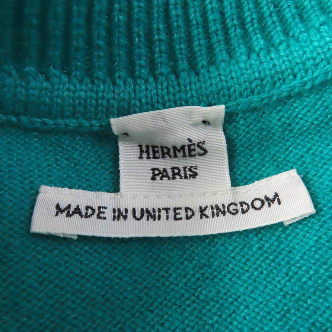 Hermes Cashmere Short Sleeve Knit Green 36 Women