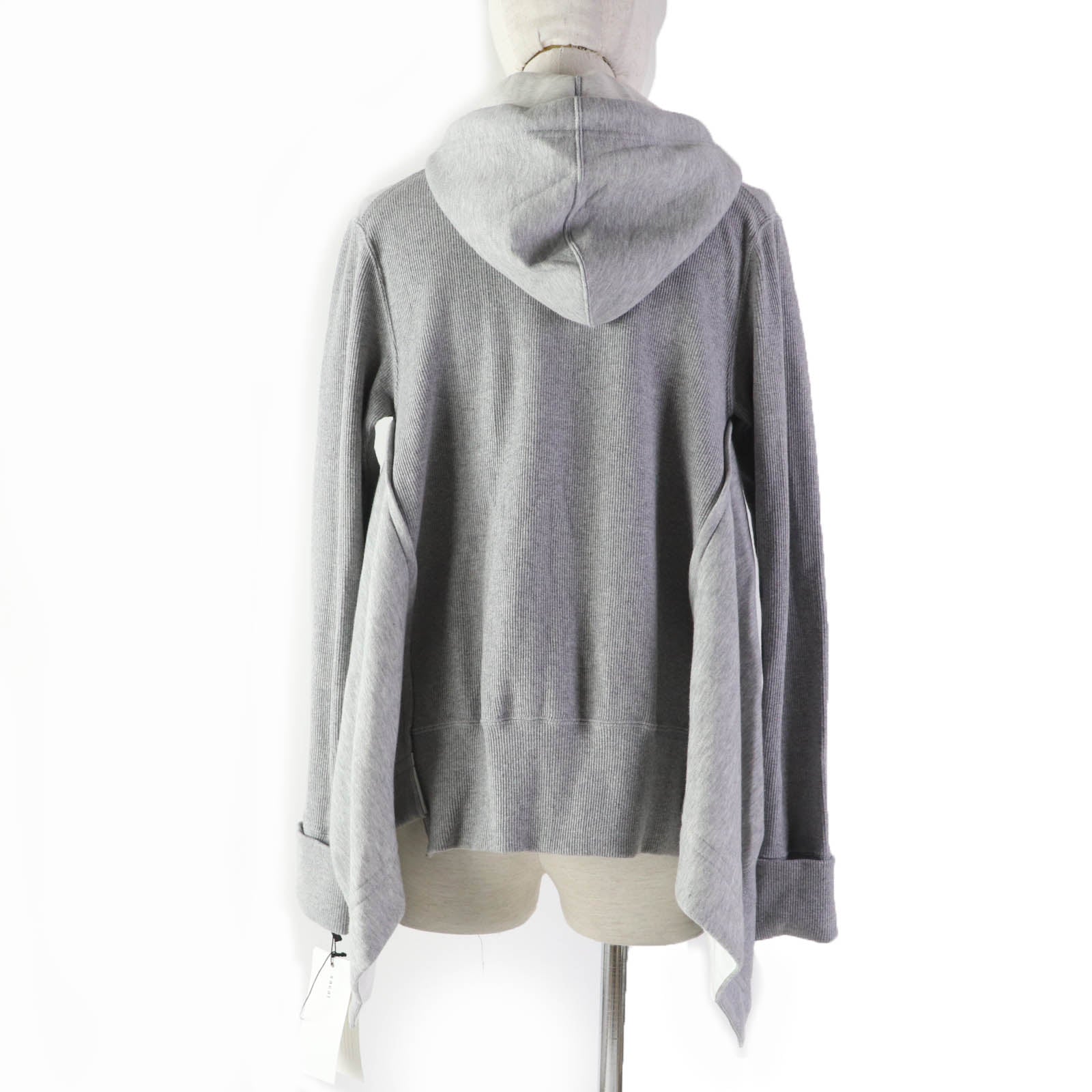 Sacai Cotton Nylon Hooded Sweatshirt Gray