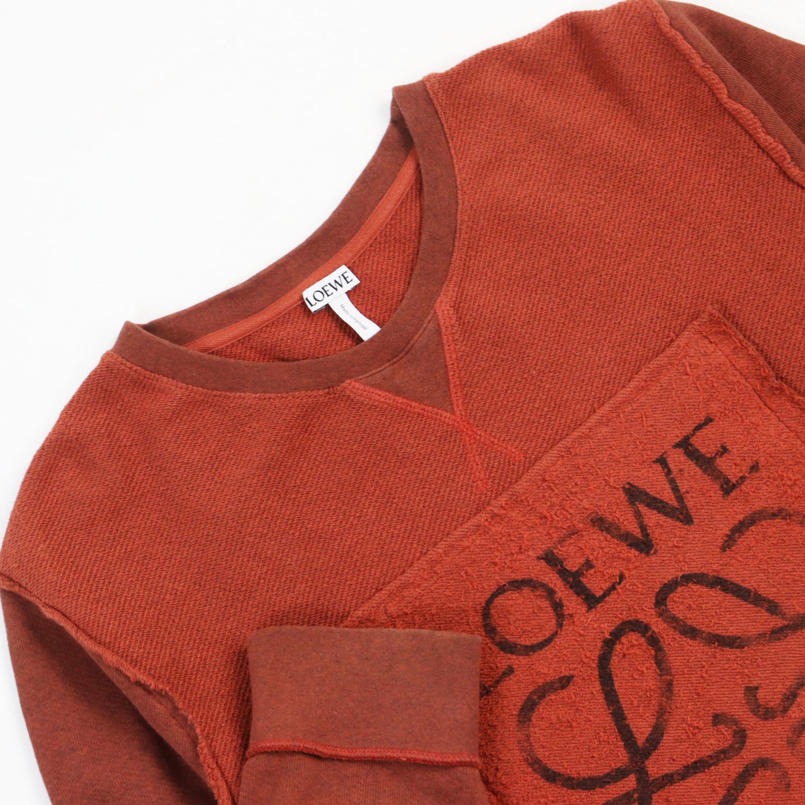 Loewe Anagram Cotton Pullover Sweatshirt Orange S