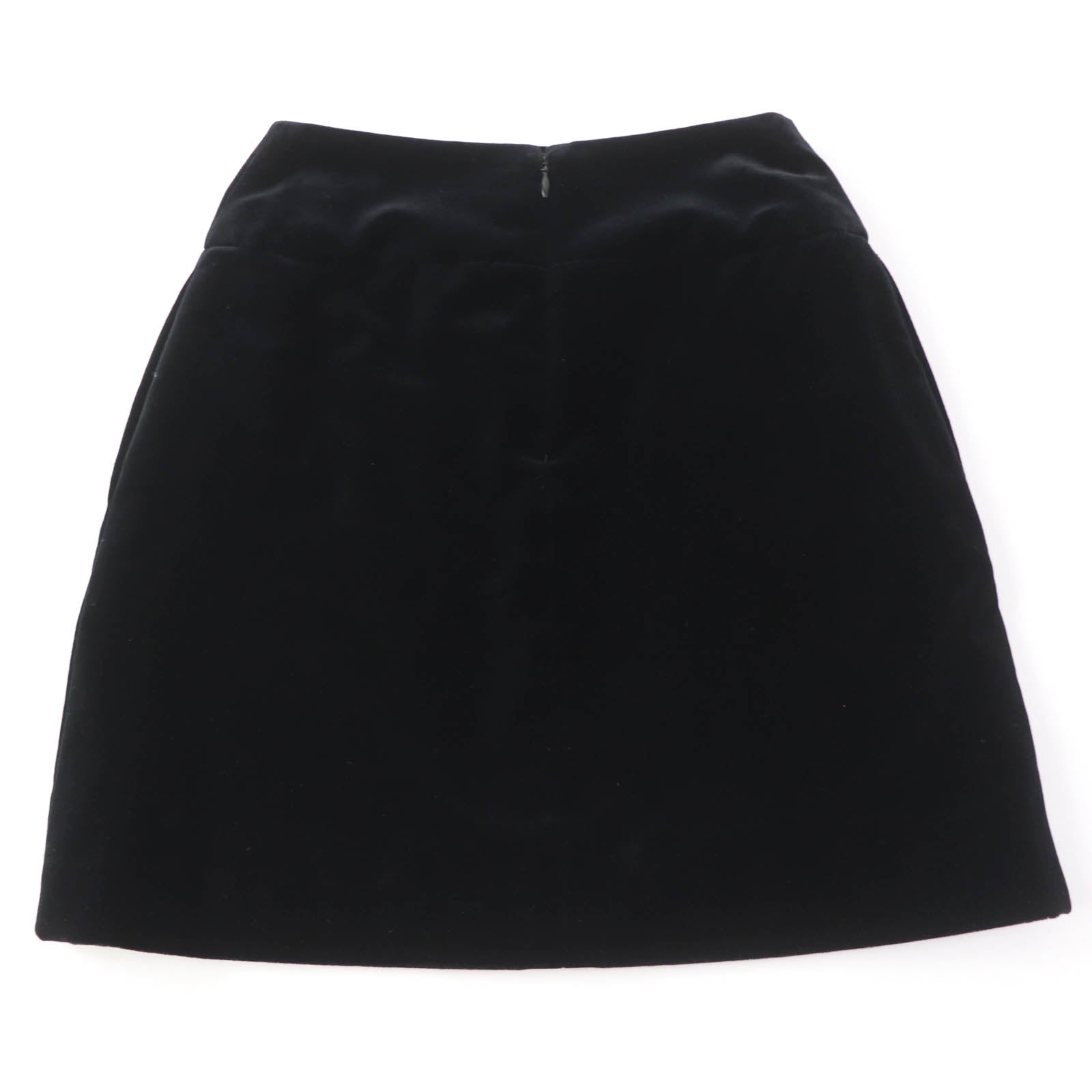 Chanel Cotton Silk COCO Mark Velour Skirt Black