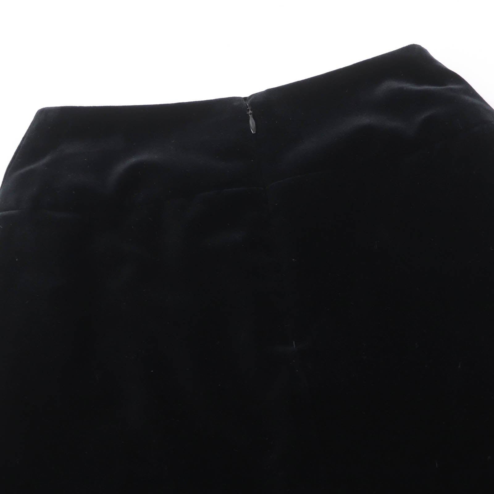 Chanel Cotton Silk COCO Mark Velour Skirt Black