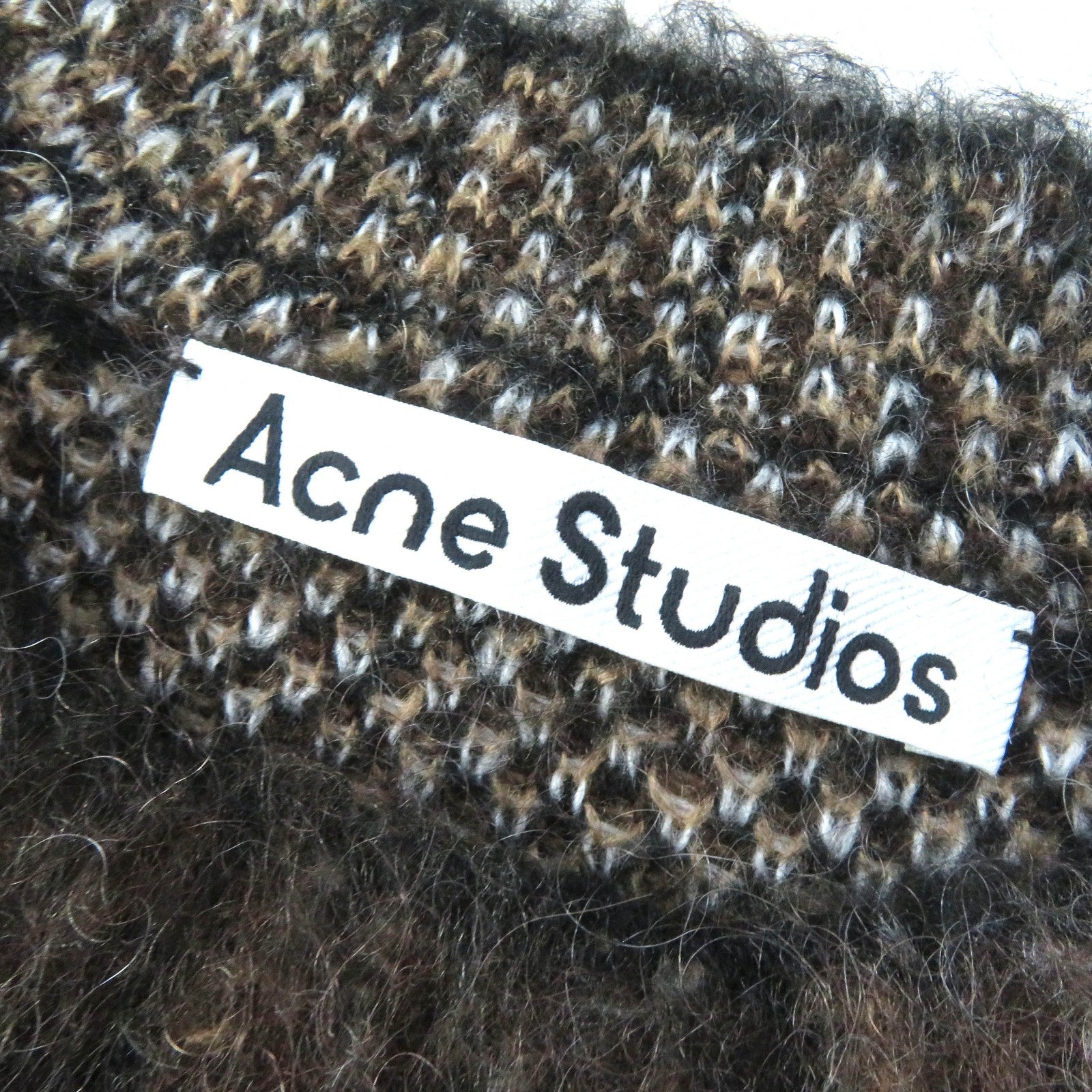 Acne Studios Mohair Blend Jacquard Sweater Brown XS