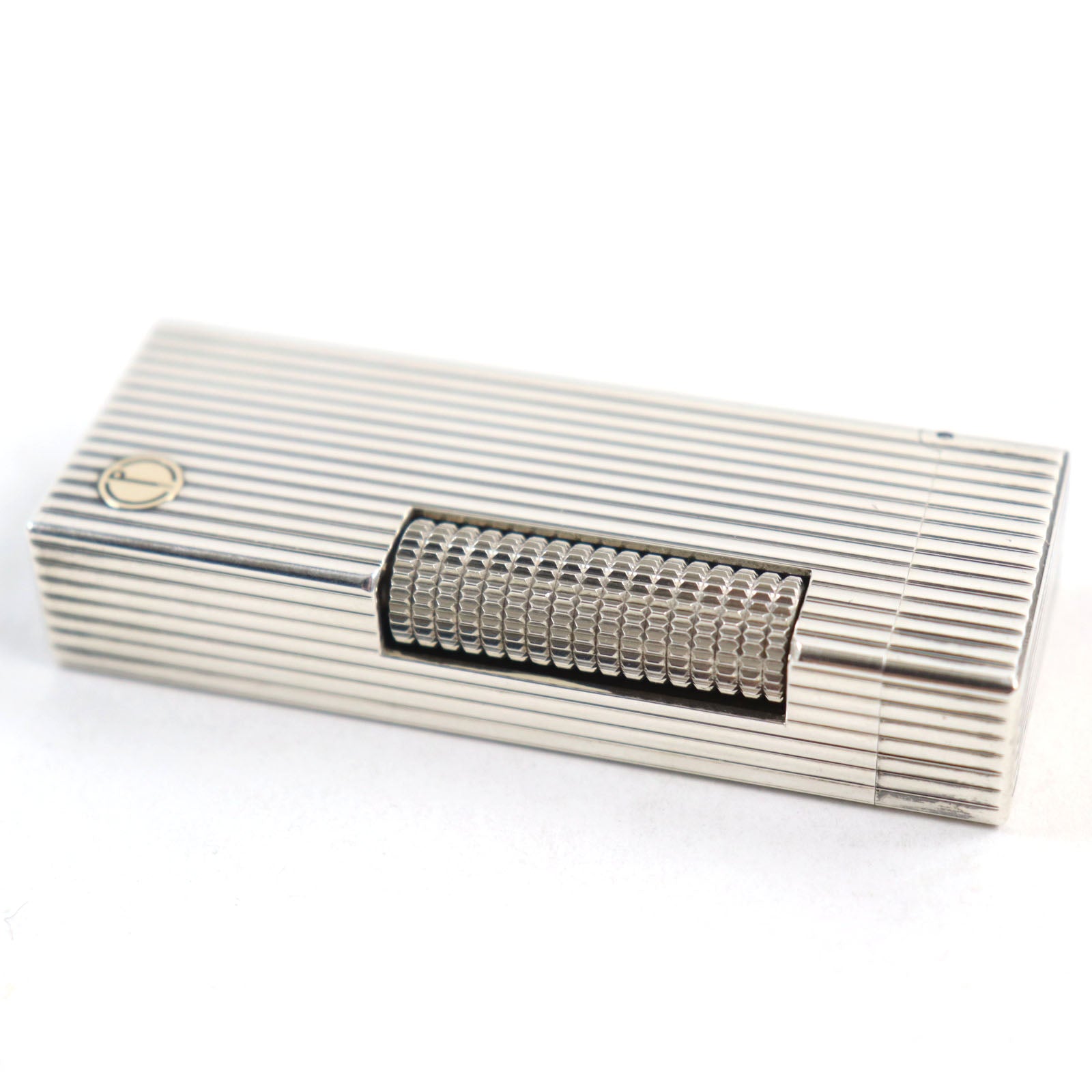 Dunhill Metal Logo Stripe Roller Lighter Silver