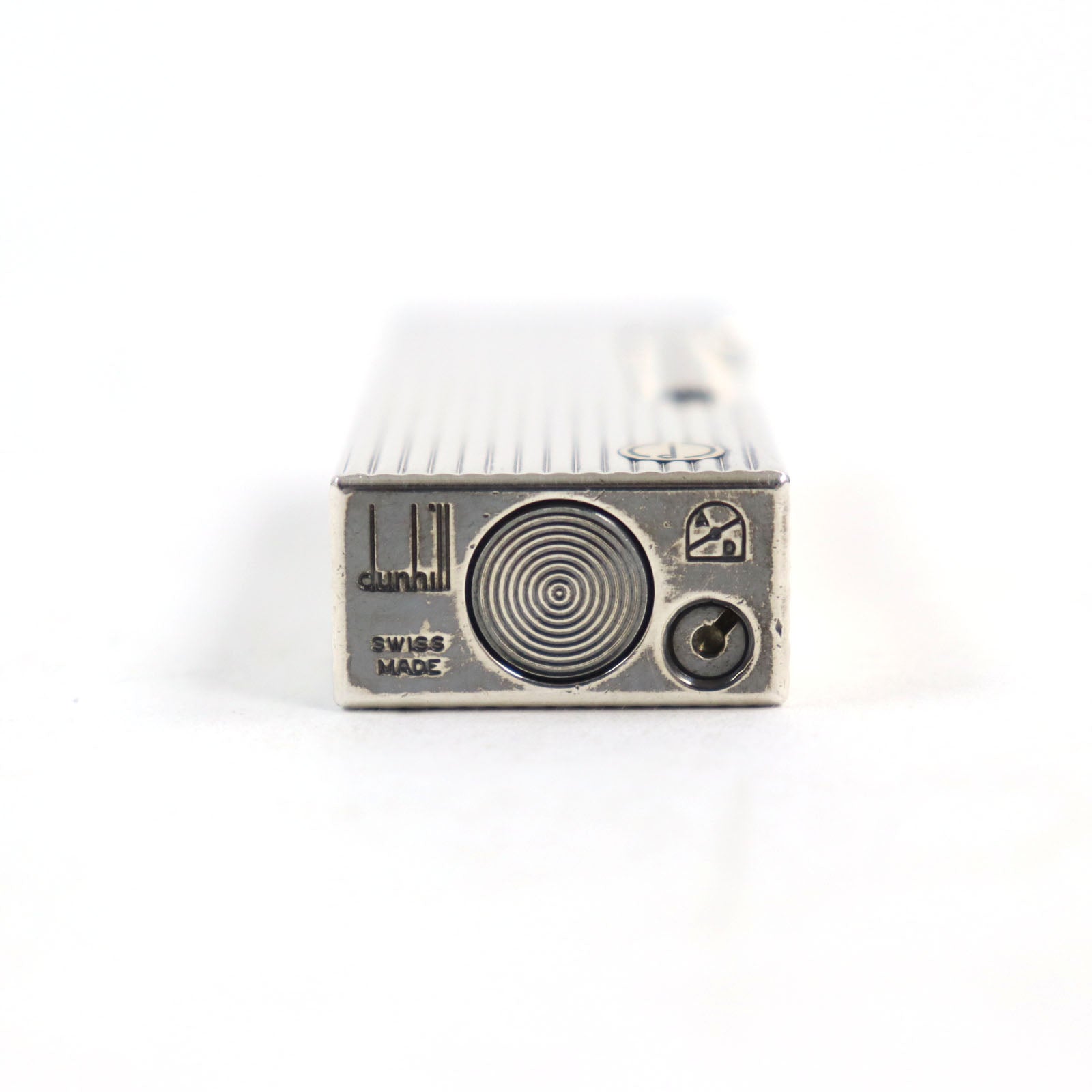 Dunhill Metal Logo Stripe Roller Lighter Silver