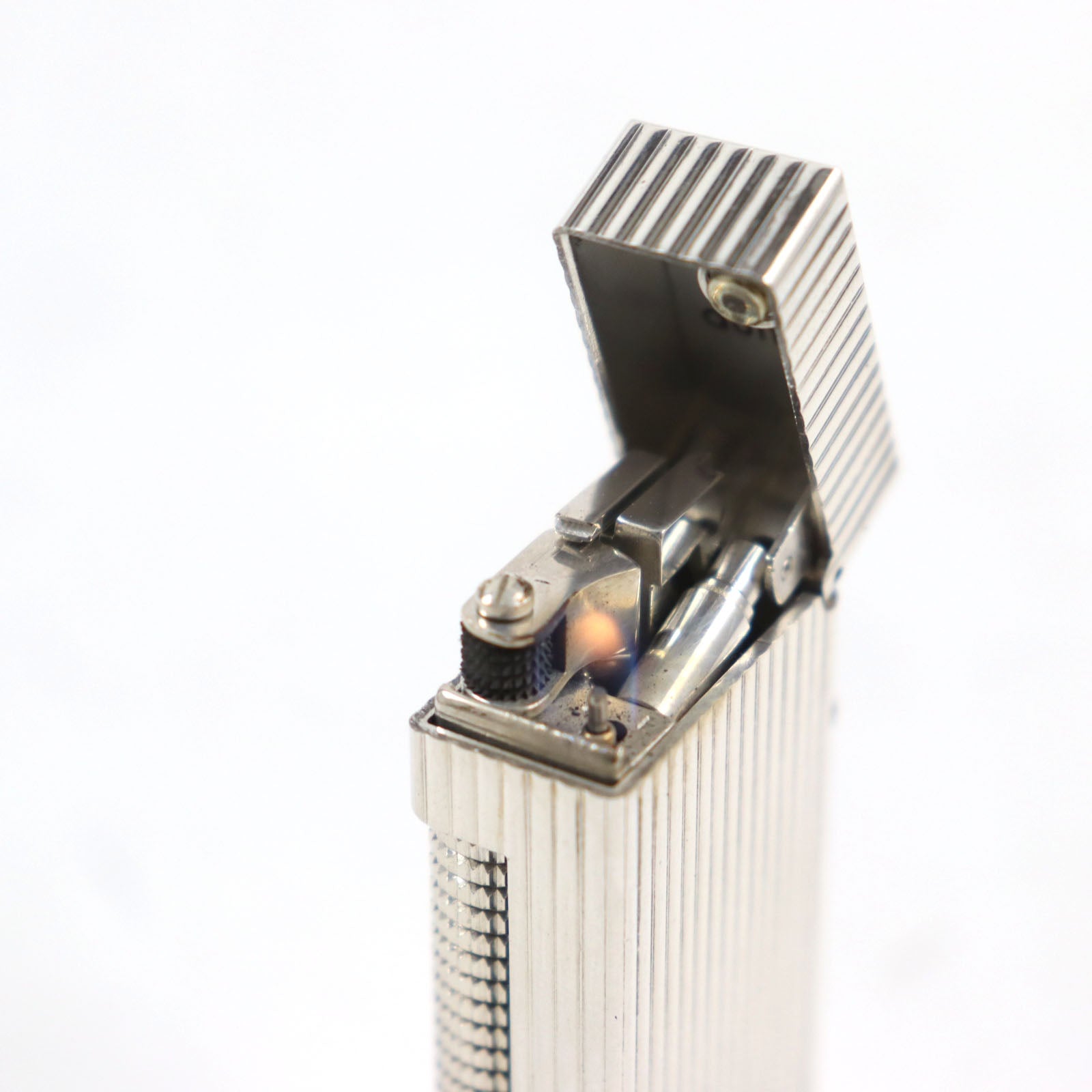 Dunhill Metal Logo Stripe Roller Lighter Silver