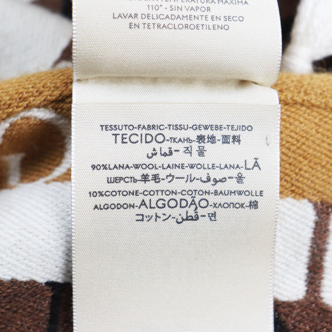 Gucci Wool Cotton Embroidered Logo Scarf