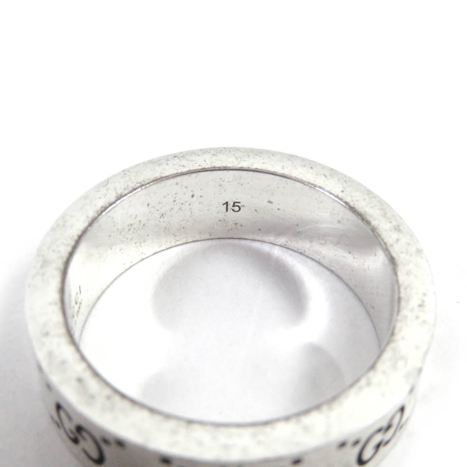 Gucci AG925 Silver GG Logo Bee Ring