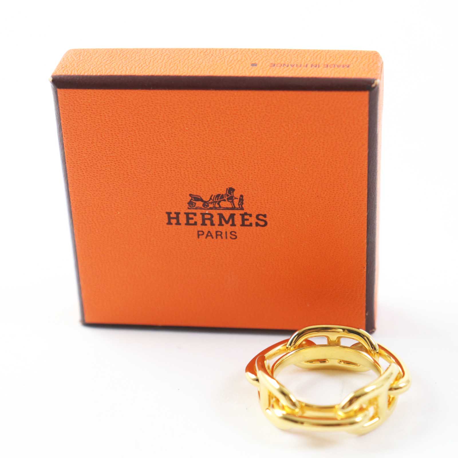 Hermes Legato Rugate Scarf Ring Gold